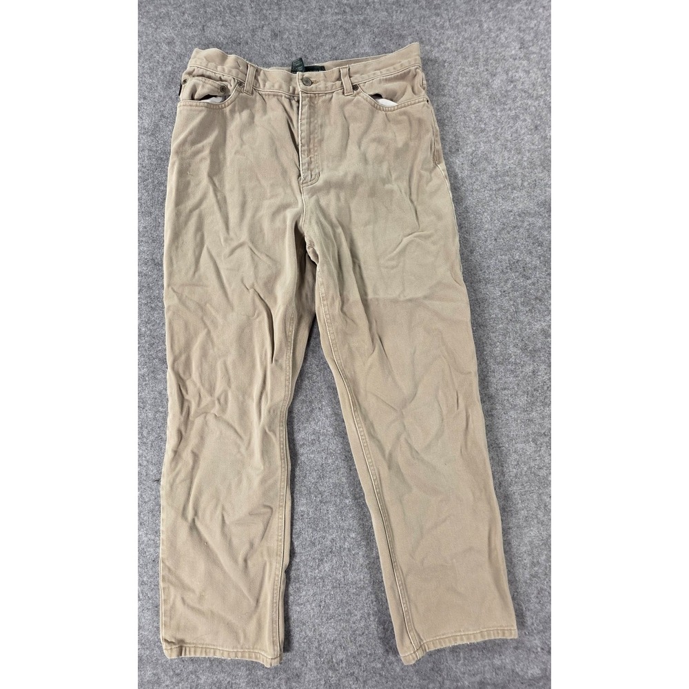 Lauren Jeans Co Ralph Lauren Tan Straight Leg Casual Pants Women Size 12P